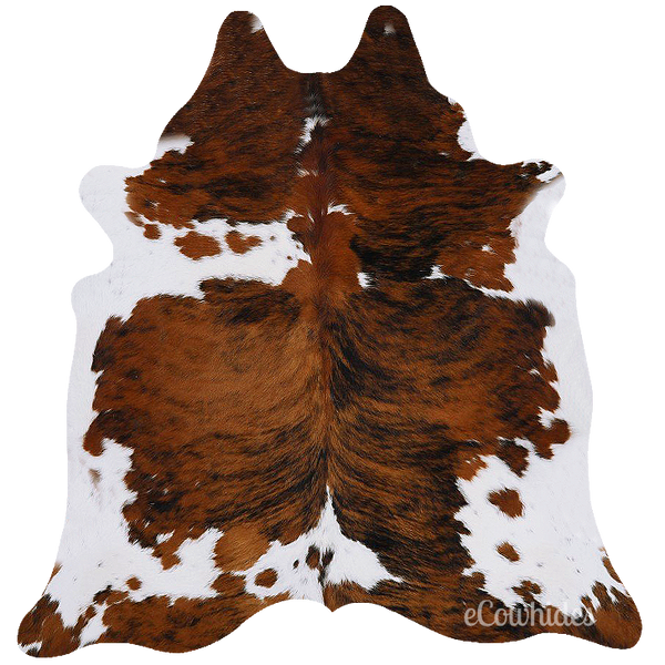 Cowhide Rug Tricolor Brindle Mix , Natural Suede Leather | eCowhides