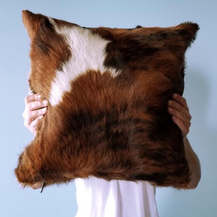 Tricolor Cowhide Pillow , Anti-Slip Backing | eCowhides