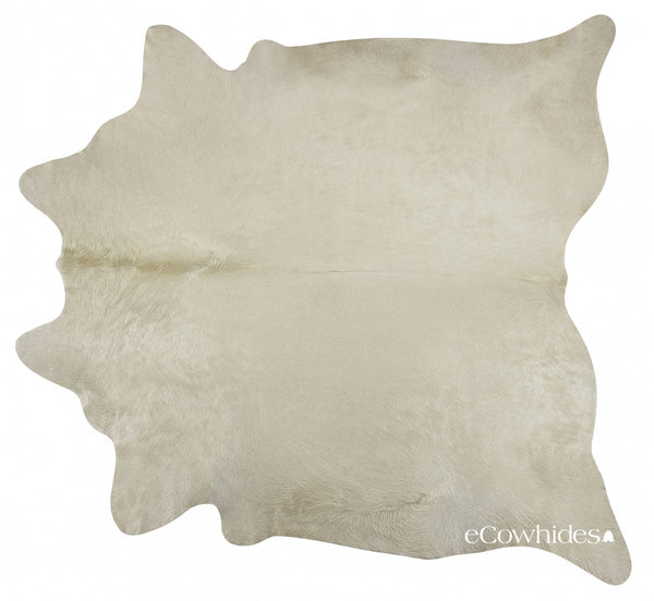 White Brazilian Cowhide Rug: Xl , Natural Suede Leather | eCowhides