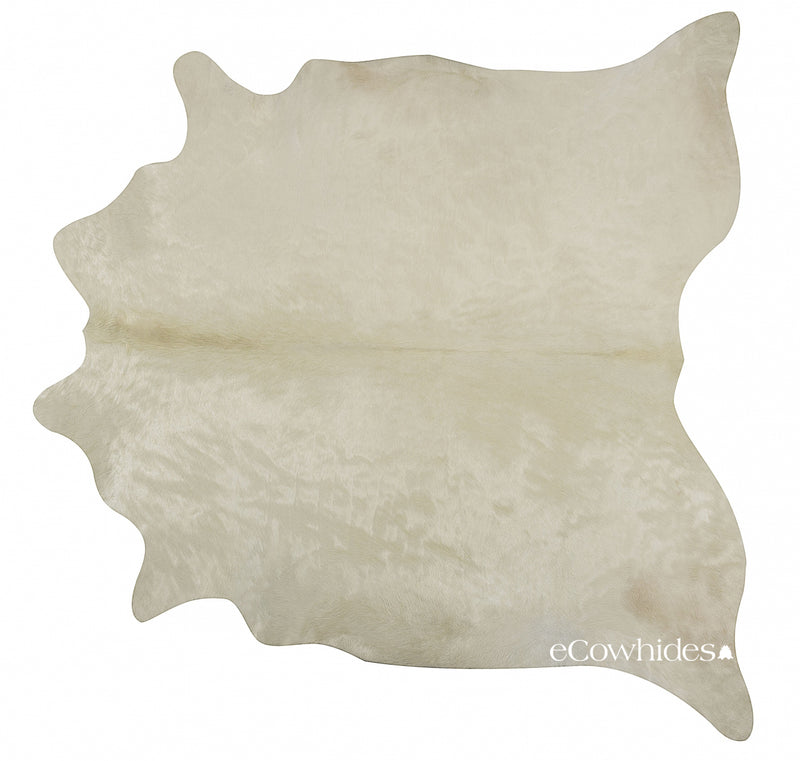 White Brazilian Cowhide Rug: Large , Natural Suede Leather | eCowhides