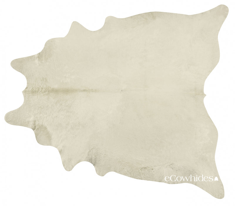 White Brazilian Cowhide Rug: Xl , Natural Suede Leather | eCowhides