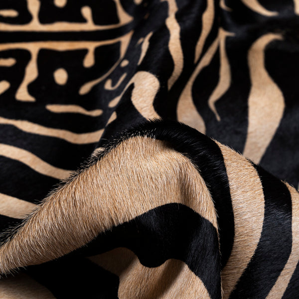 Zebra Spine Cowhide Rug , Natural Suede Leather | eCowhides