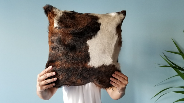 Tricolor Cowhide Pillow from Ecowhides