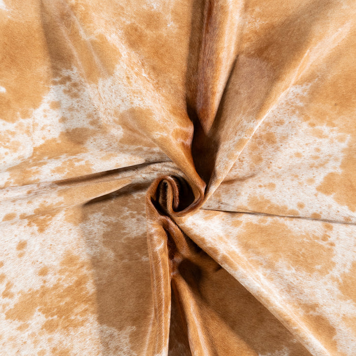 Brazilian Palomino and White Cowhide Rug Size 7'4" L x 7'0" W 6102