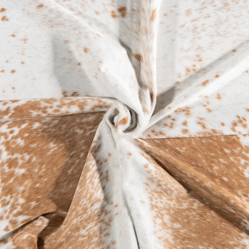 Brazilian Palomino and White Cowhide Rug Size 8'0" L x 7'7" W 6103