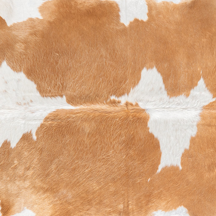 Brazilian Palomino and White Cowhide Rug Size 7'1" L x 6'8" W 6105