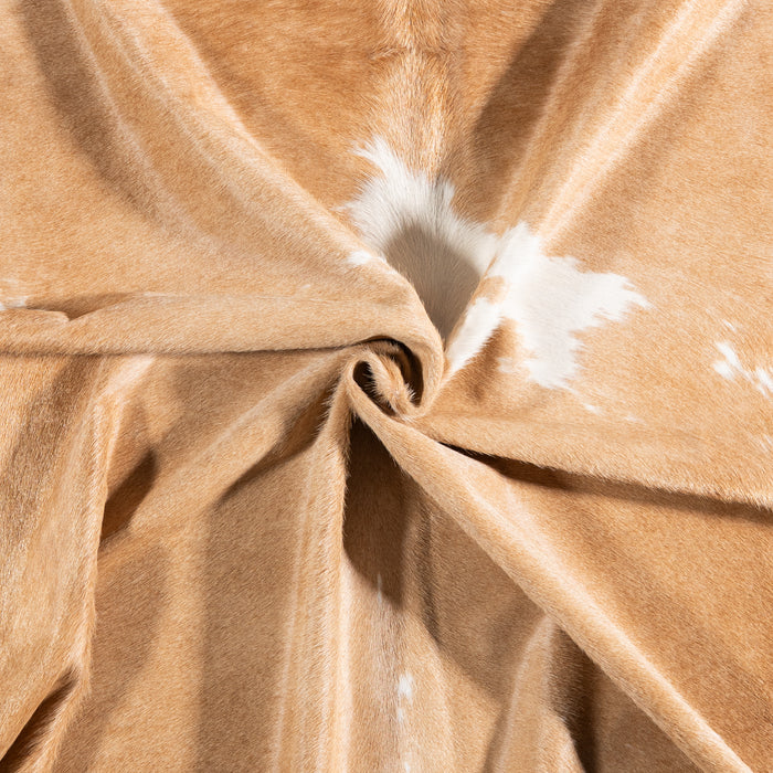 Brazilian Palomino and White Cowhide Rug Size 7'7" L x 6'3" W 6107