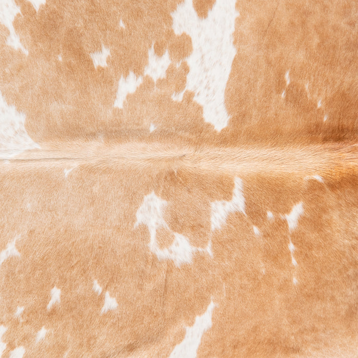 Brazilian Palomino and White Cowhide Rug Size 7'0" L x 6'9" W 6108