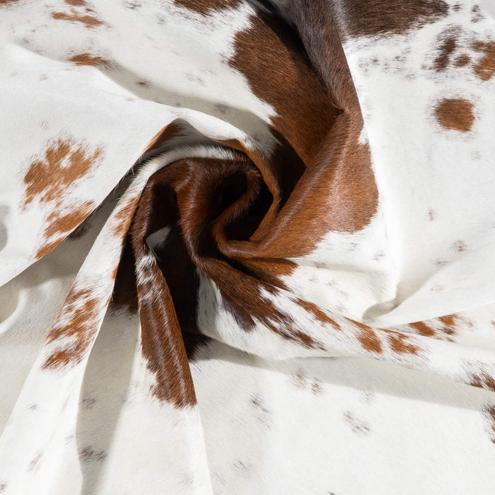 Brazilian Chocolate and White Cowhide Rug Size 5'11" L x 5'8" W 1001