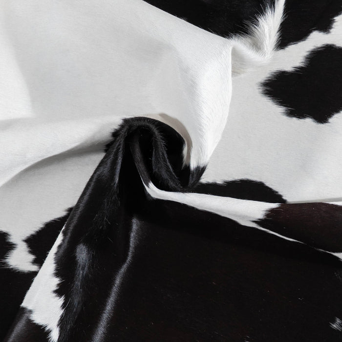 Brazilian Black and White Cowhide Rug Size 6'7" L x 5'7" W 1009