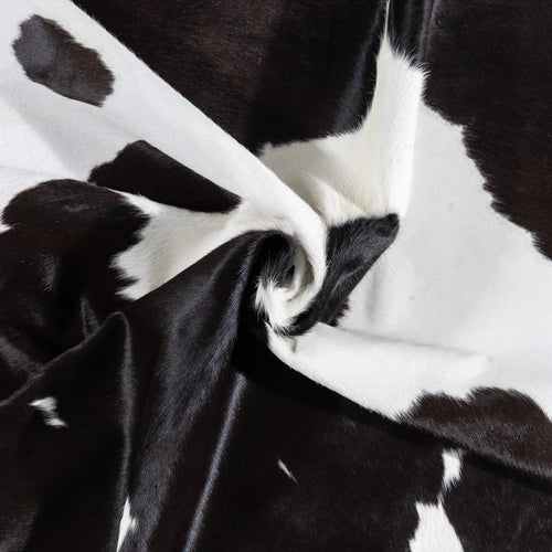 Brazilian Black and White Cowhide Rug Size 7'2" L x 5'9" W 1010