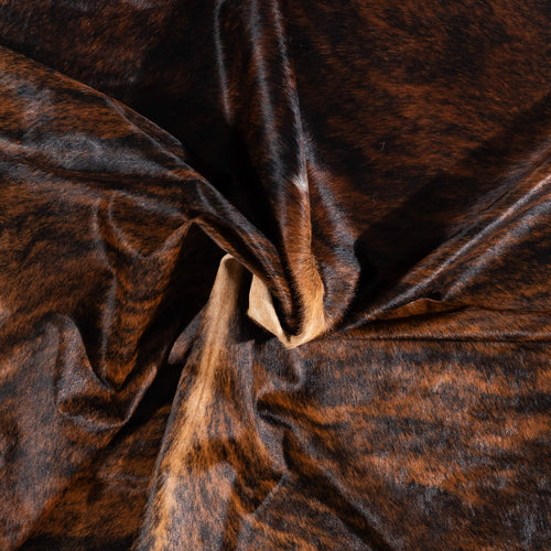 Brazilian Dark Brindle Cowhide Rug Size 7'7" L x 6'4" W 1055