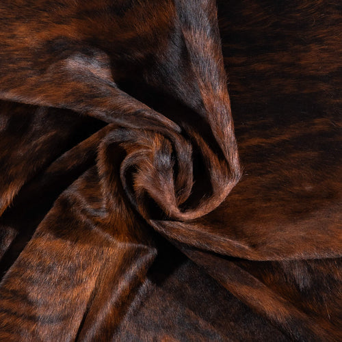 Brazilian Dark Brindle Cowhide Rug Size 6'4" L x 6'10" W 1077