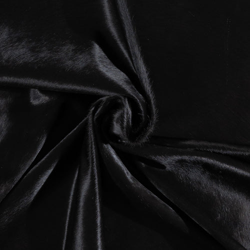 Brazilian Solid Black Cowhide Rug Size 7'1" L x 6'5" W 1080