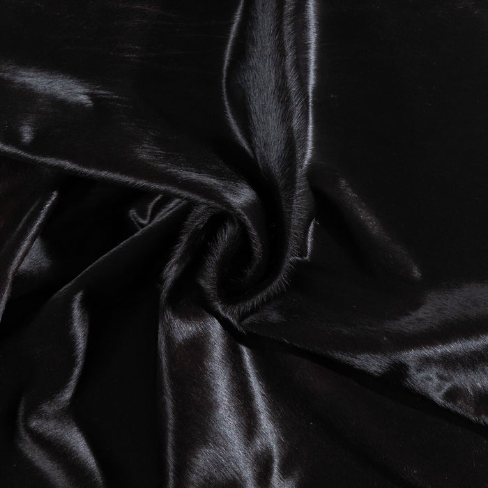 Brazilian Solid Black Cowhide Rug Size 6'8" L x 5'9" W 1082