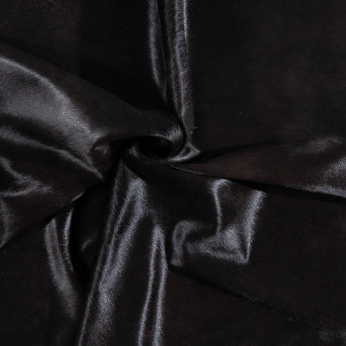 Brazilian Solid Black Cowhide Rug Size 6'8" L x 5'8" W 1086