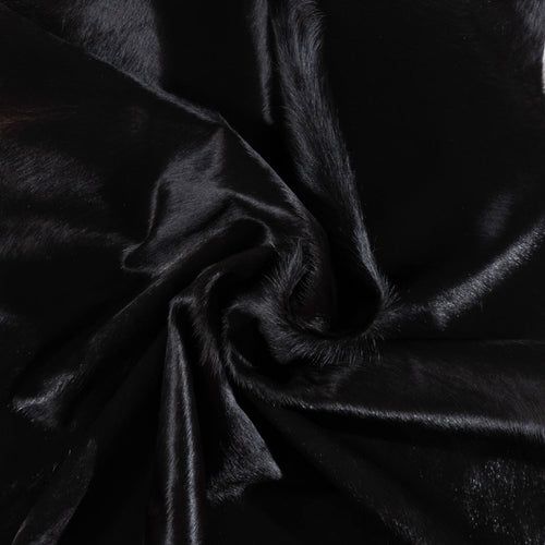 Brazilian Solid Black Cowhide Rug Size 6'10" L x 5'11" W 1089