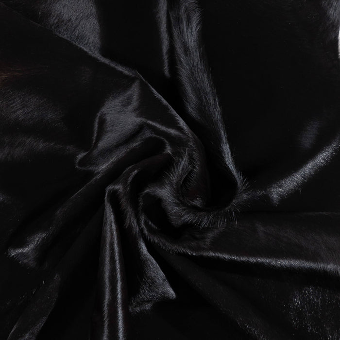 Brazilian Solid Black Cowhide Rug Size 6'10" L x 5'11" W 1089