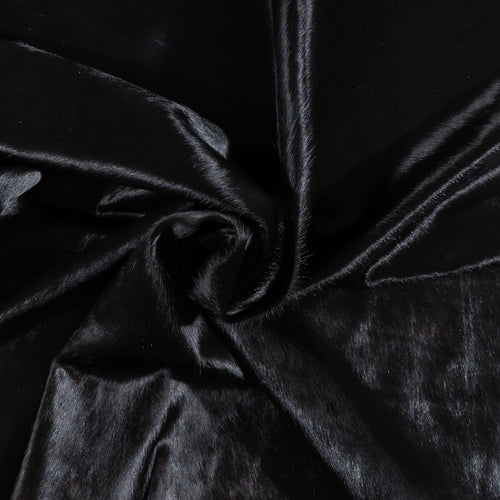 Brazilian Solid Black Cowhide Rug Size 7'1" L x 5'4" W 1090