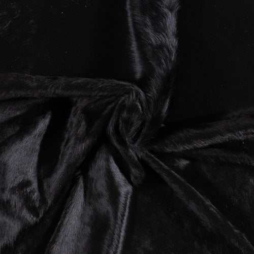 Brazilian Solid Black Cowhide Rug Size 6'7" L x 5'10" W 1093