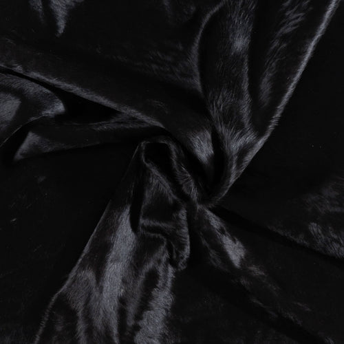 Brazilian Solid Black Cowhide Rug Size 6'8" L x 6'5" W 1095