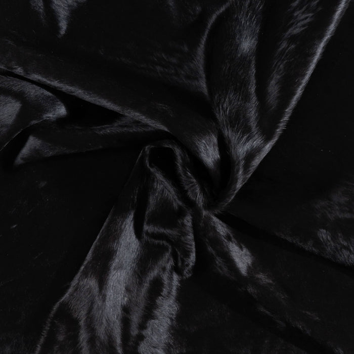 Brazilian Solid Black Cowhide Rug Size 6'8" L x 6'5" W 1095