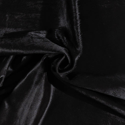 Brazilian Solid Black Cowhide Rug Size 6'7" L x 5'10" W 1097