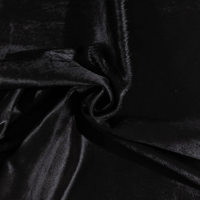 Brazilian Solid Black Cowhide Rug Size 6'7" L x 5'10" W 1097