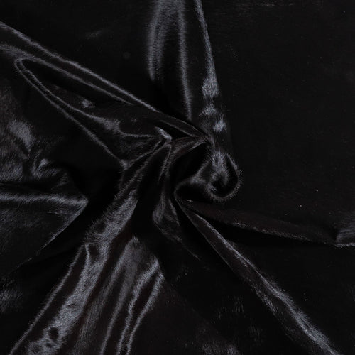 Brazilian Solid Black Cowhide Rug Size 6'11" L x 6'6" W 1099