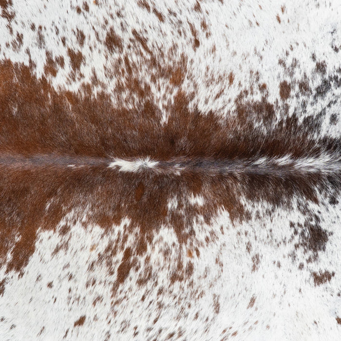 Brazilian Chocolate and White Cowhide Rug Size 6'7" L x 6'1" W 1106