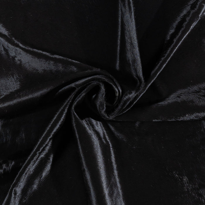 Brazilian Solid Black Cowhide Rug Size 6'1" L x 5'0" W 1109