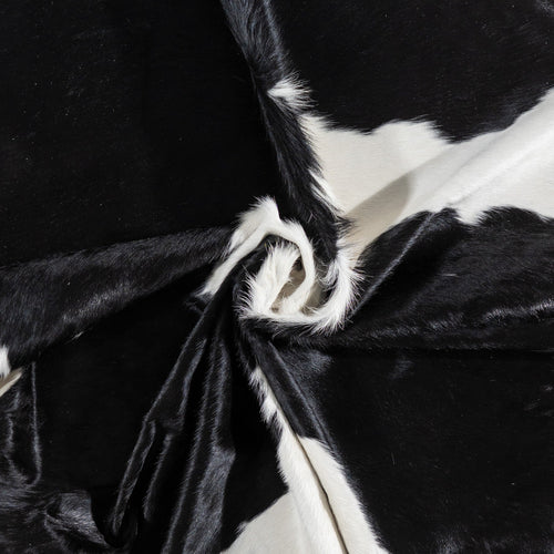 Brazilian Black and White Cowhide Rug Size 7'8" L x 6'9" W 1110