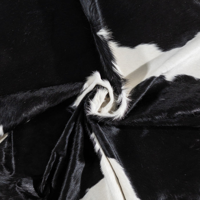 Brazilian Black and White Cowhide Rug Size 7'8" L x 6'9" W 1110
