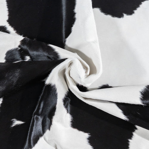 Brazilian Black and White Cowhide Rug Size 8'2" L x 7'4" W 1111