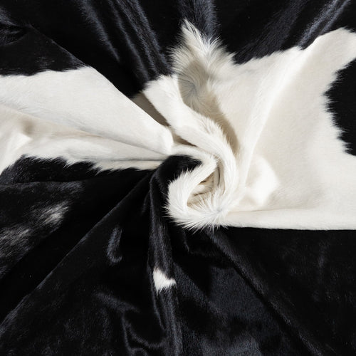 Brazilian Black and White Cowhide Rug Size 7'9" L x 6'8" W 1112