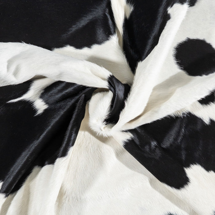 Brazilian Black and White Cowhide Rug Size 8'5" L x 7'10" W 1116