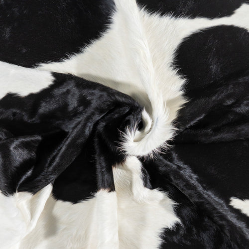 Brazilian Black and White Cowhide Rug Size 7'6" L x 6'2" W 1120