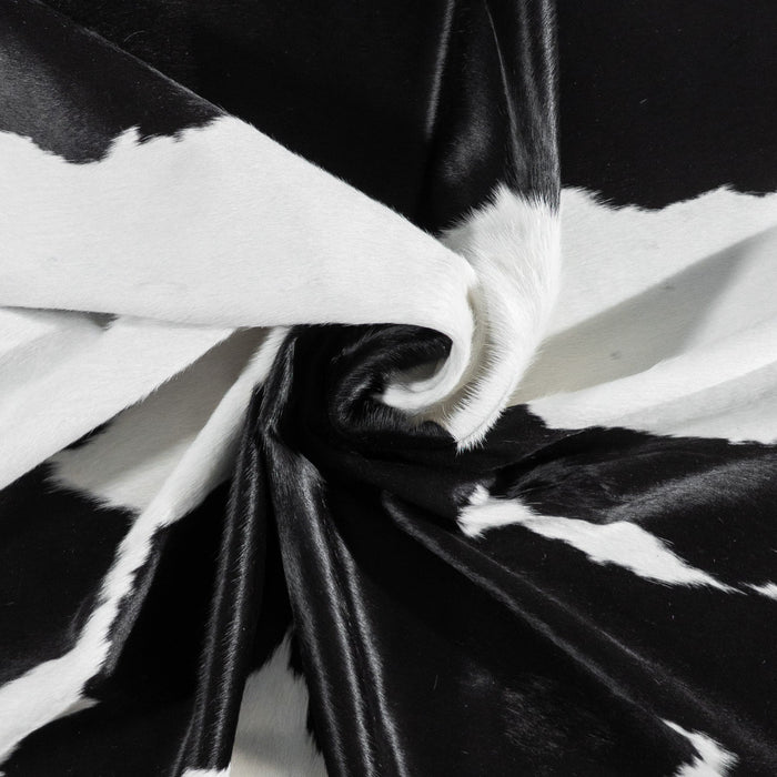 Brazilian Black and White Cowhide Rug Size 7'3" L x 6'6" W 1123