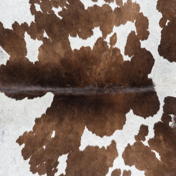Brazilian Chocolate and White Cowhide Rug Size 6'1" L x 5'11" W 1146