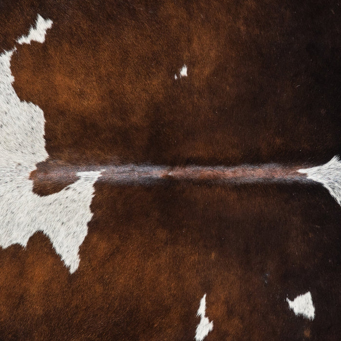 Brazilian Chocolate and White Cowhide Rug Size 6'10" L x 5'7" W 1147