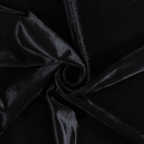 Brazilian Solid Black Cowhide Rug Size 7'2" L x 6'6" W 1156