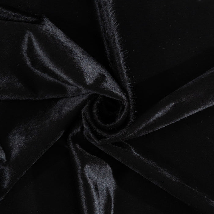 Brazilian Solid Black Cowhide Rug Size 7'2" L x 6'6" W 1156