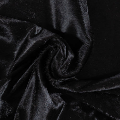 Brazilian Solid Black Cowhide Rug Size 7'11" L x 6'9" W 1157