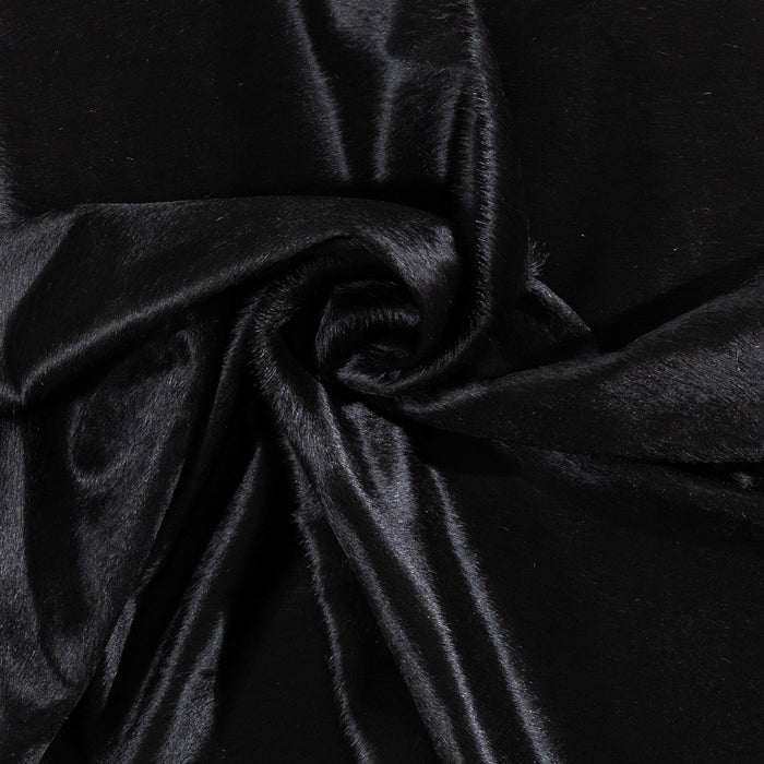 Brazilian Solid Black Cowhide Rug Size 6'11" L x 7'2" W 1160