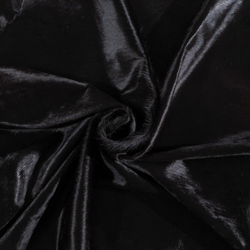 Brazilian Solid Black Cowhide Rug Size 6'11" L x 6'10" W 1162