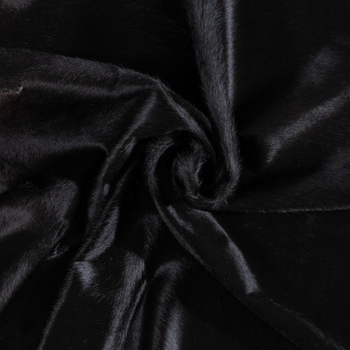 Brazilian Solid Black Cowhide Rug Size 7'6" L x 6'8" W 1165