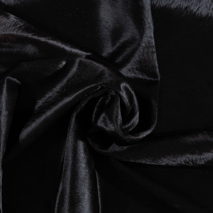 Brazilian Solid Black Cowhide Rug Size 6'9" L x 6'6" W 1170