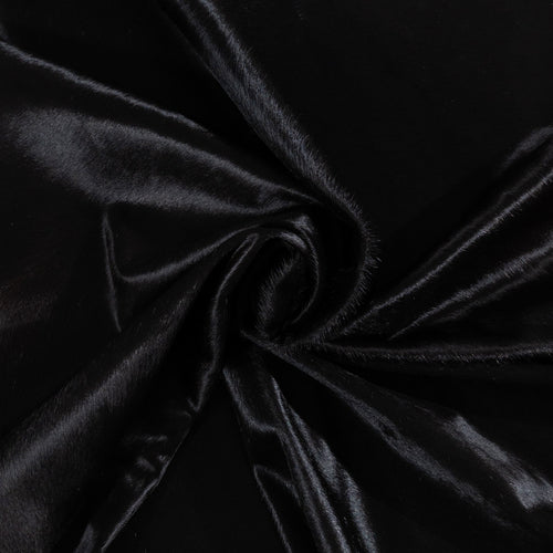 Brazilian Solid Black Cowhide Rug Size 7'4" L x 6'5" W 1171