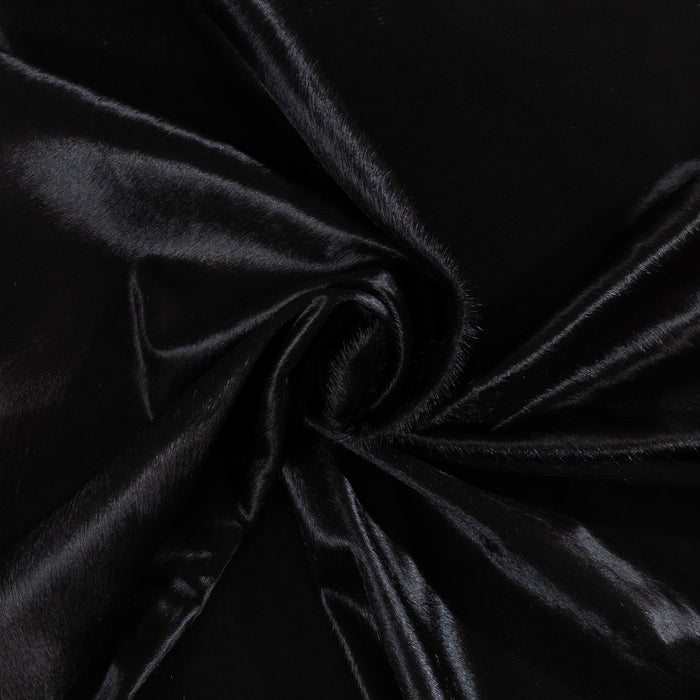 Brazilian Solid Black Cowhide Rug Size 7'4" L x 6'5" W 1171