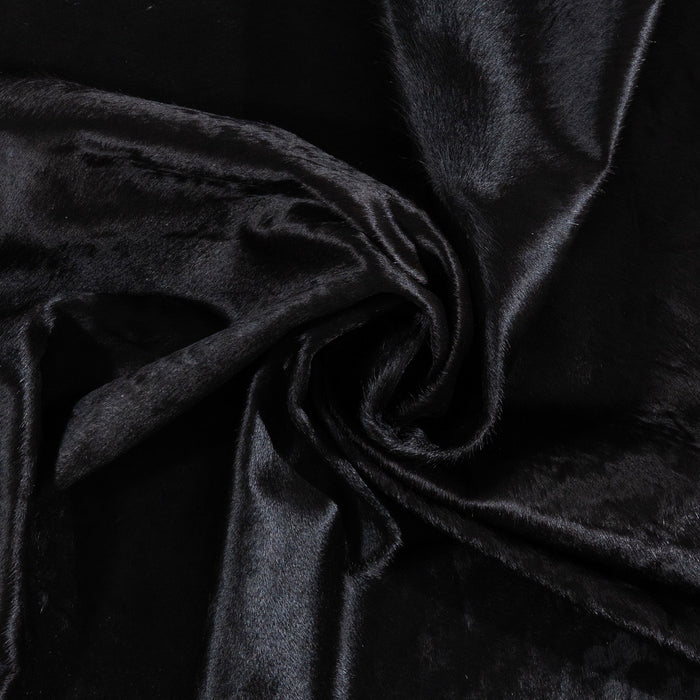 Brazilian Solid Black Cowhide Rug Size 7'9" L x 6'11" W 1176